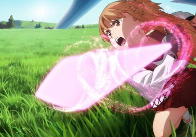 Sword Art Online Progressive: Asuna die gerade dabei ist ein Monster mit ihrem Rapier anzugreifen.