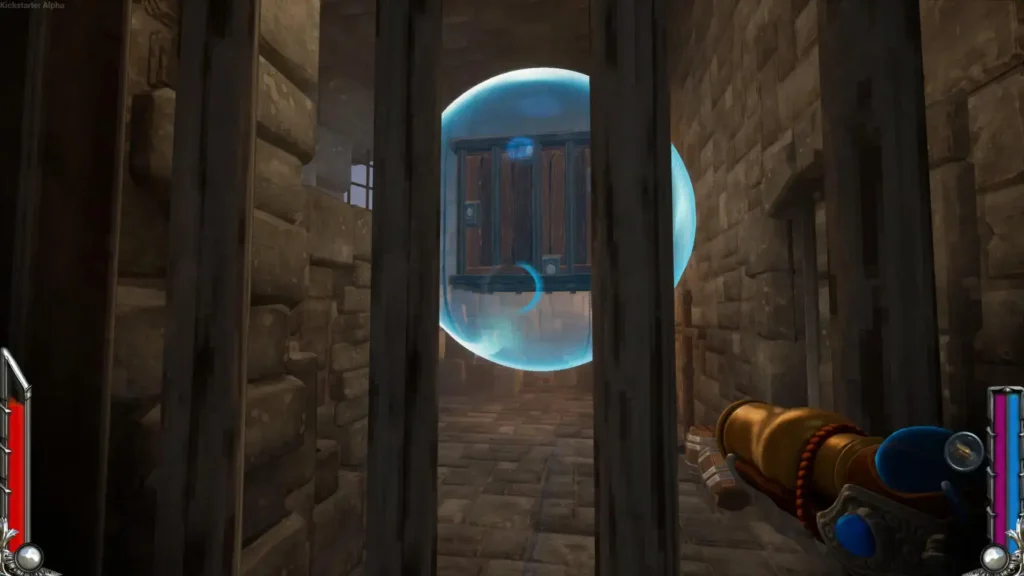 Wasserblase, die Kiste schweben lässt