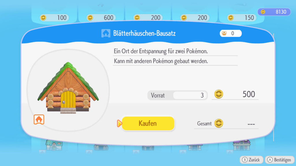 Dragon Quest Builders nur im Pokémon Universum? Meine Eindrücke zu Pokémon Pokopia! Screenshot aus Pokémon Pokopia. Blätterhäuschen-Bausatz. Ein Ort der Entspannung für zwei Pokémon. Kann mit anderen Pokémon gebaut werden.