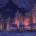 Screenshot aus World of Warcraft: Legion Remix. Eine Festung in einer etwas düsteren Gegend.