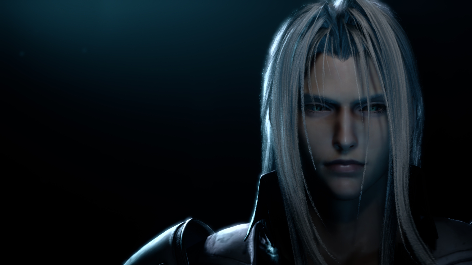 Screenshot aus Final Fantasy VII: Rebirth. Sephiroth ist auf der rechten Seite zu sehen, wie er nach vorne schaut.
